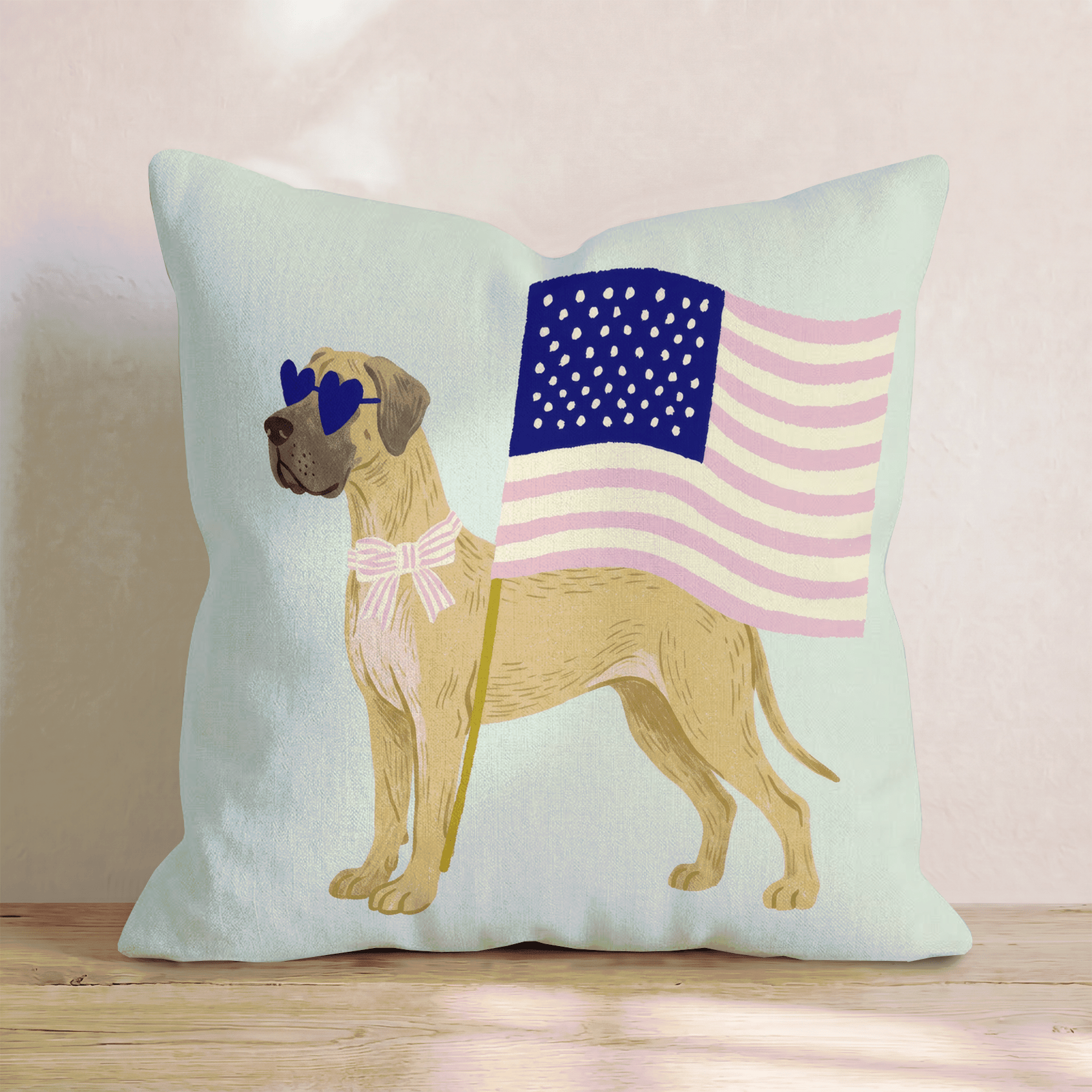 Patriotic Great Dane Throw Pillow - Hillcroft Home