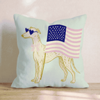 Patriotic Greyhound Throw Pillow - Hillcroft Home