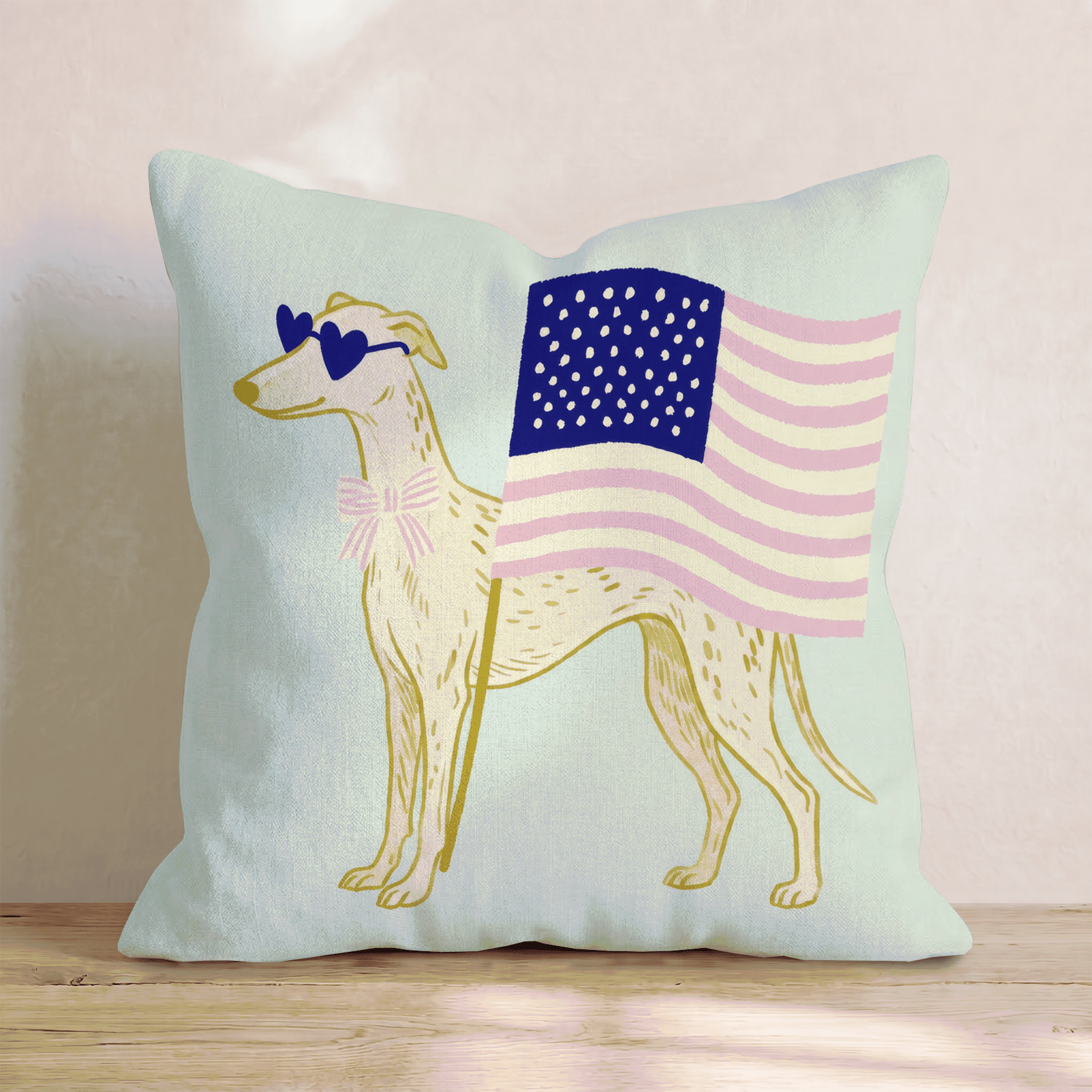 Patriotic Greyhound Throw Pillow - Hillcroft Home