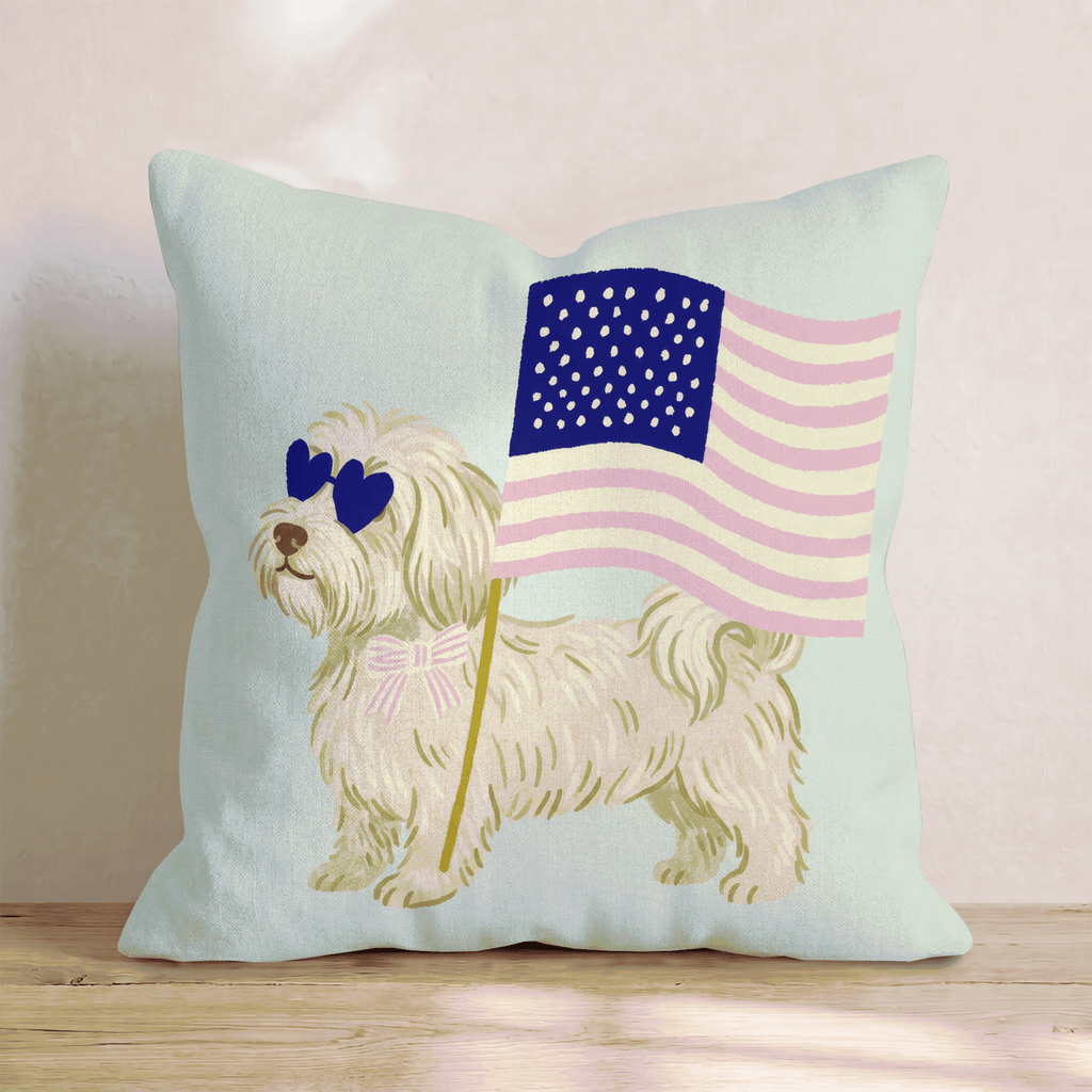 Patriotic Havanese Throw Pillow - Hillcroft Home