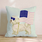 Patriotic Havanese Throw Pillow - Hillcroft Home