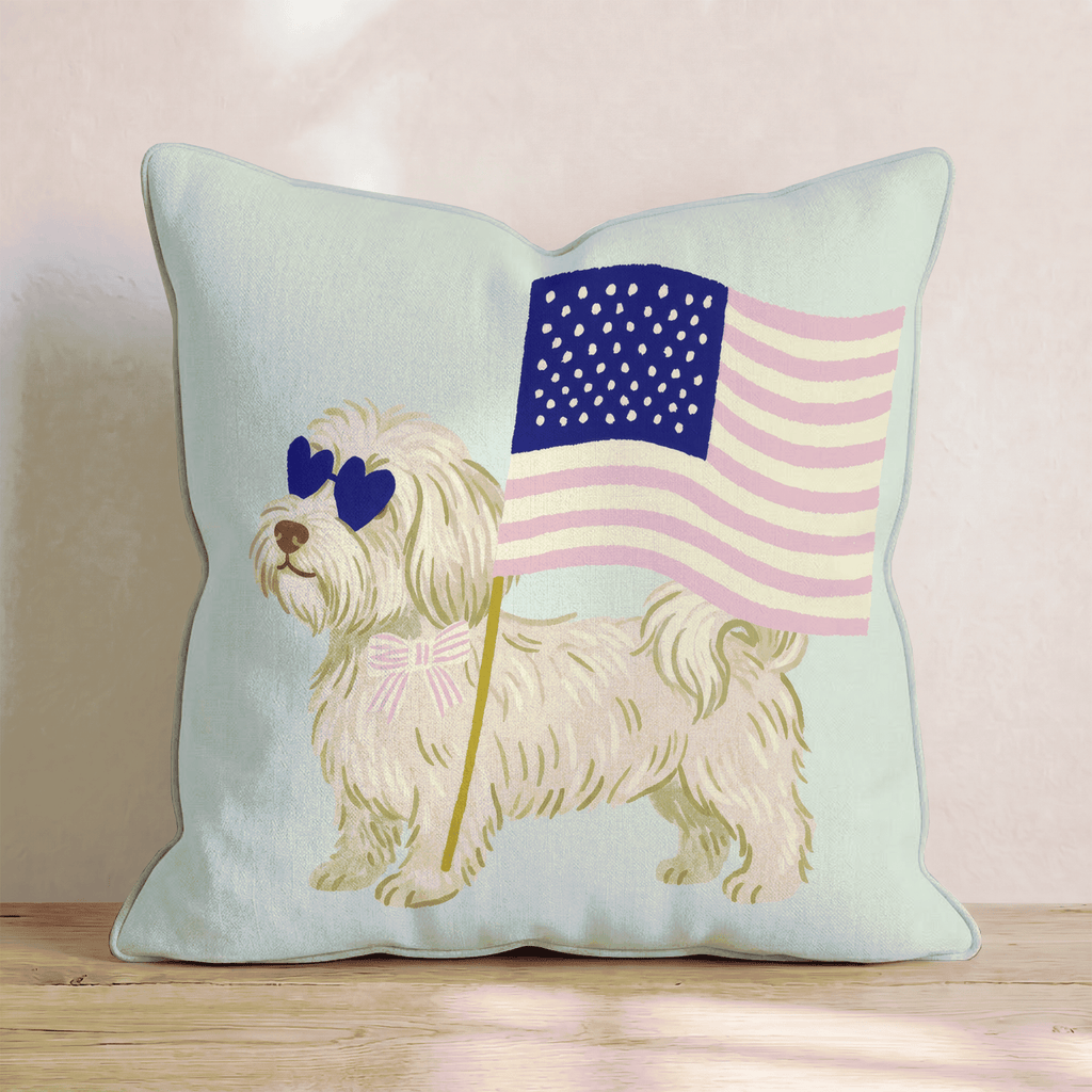 Patriotic Havanese Throw Pillow - Hillcroft Home