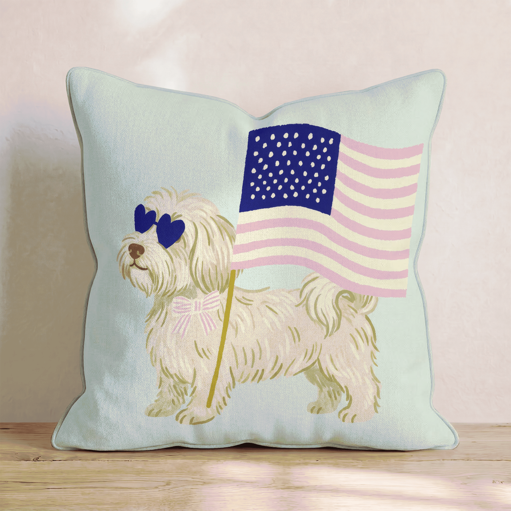 Patriotic Havanese Throw Pillow - Hillcroft Home