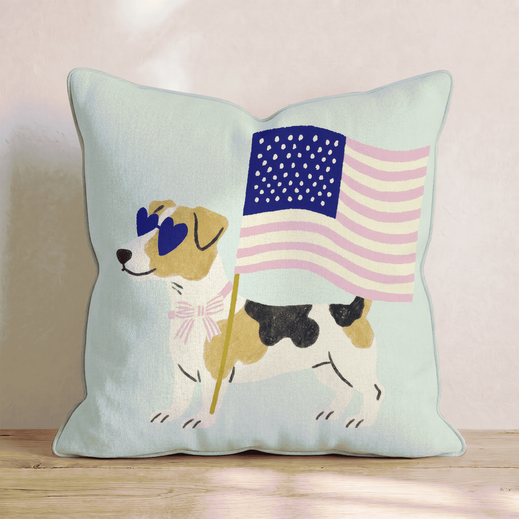 Patriotic Jack Russell Terrier Throw Pillow - Hillcroft Home