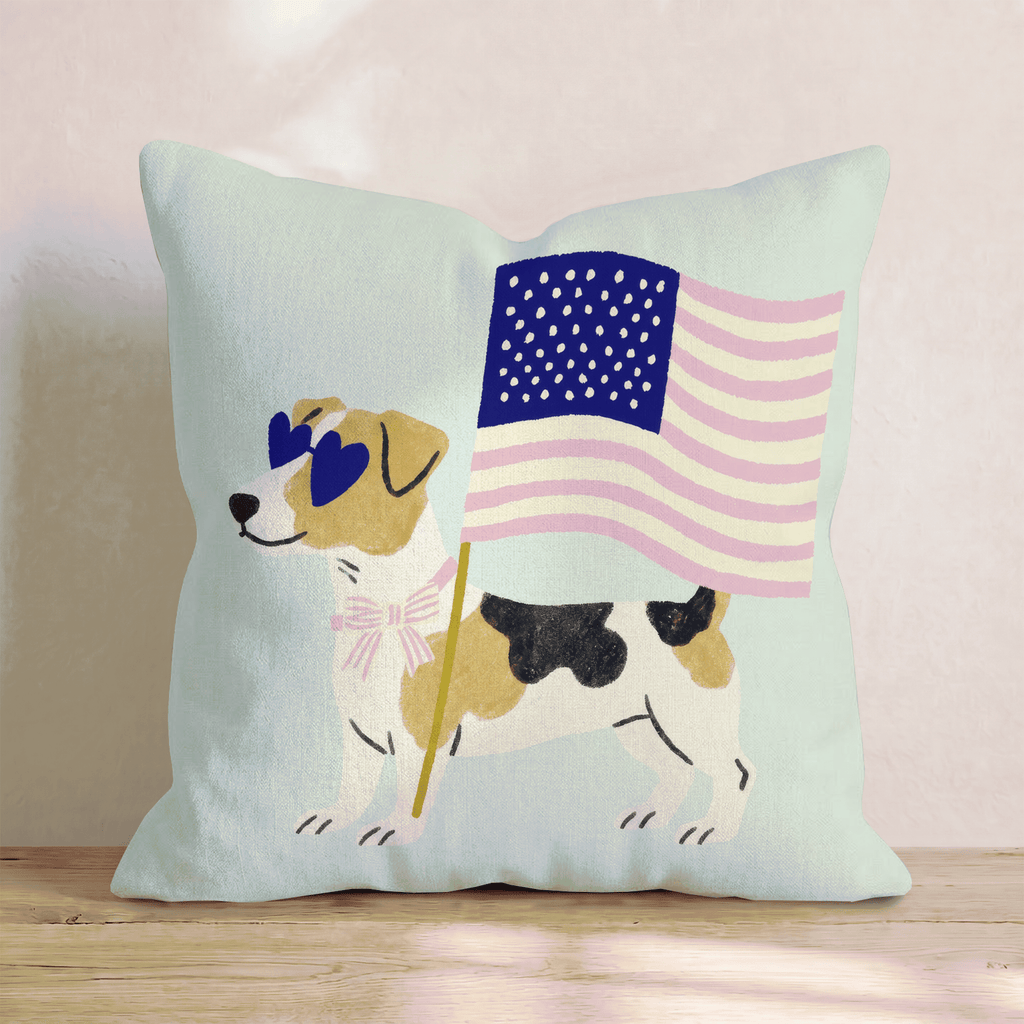 Patriotic Jack Russell Terrier Throw Pillow - Hillcroft Home