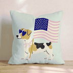 Patriotic Jack Russell Terrier Throw Pillow - Hillcroft Home