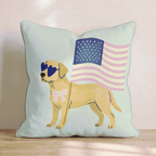 Patriotic Labrador Retriever Throw Pillow - Hillcroft Home