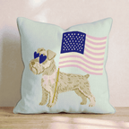 Patriotic Miniature Schnauzer Throw Pillow - Hillcroft Home