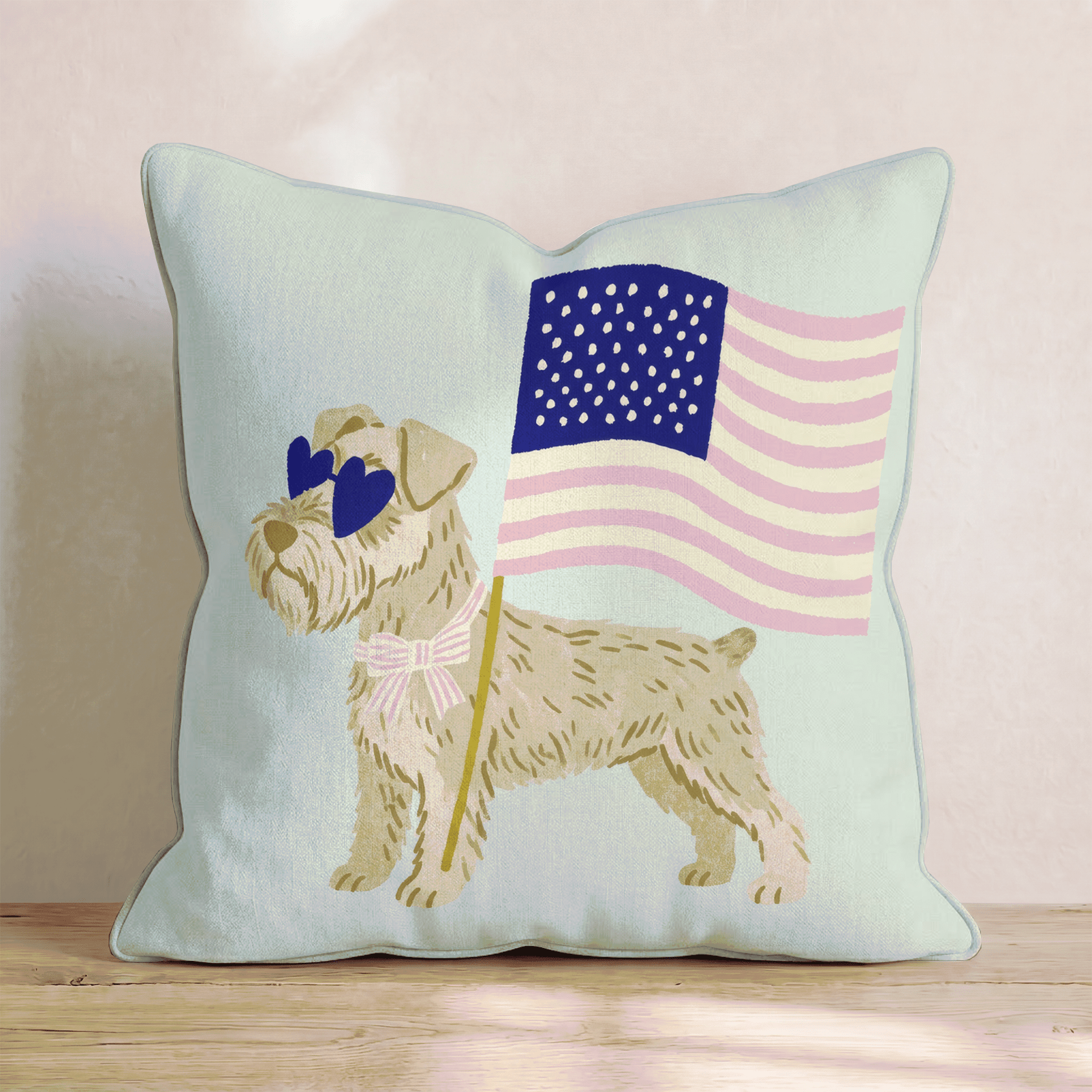 Patriotic Miniature Schnauzer Throw Pillow - Hillcroft Home