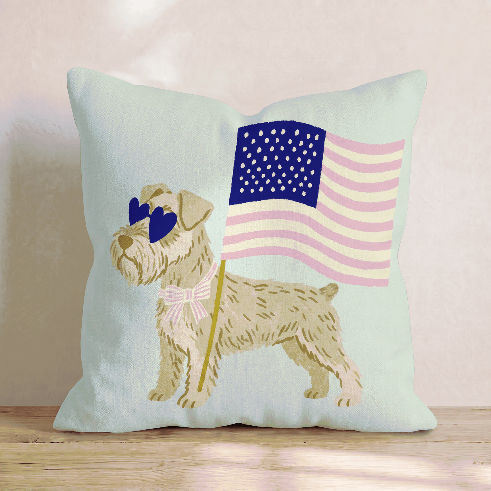 Patriotic Miniature Schnauzer Throw Pillow - Hillcroft Home