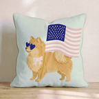 Patriotic Pomeranian Throw Pillow - Hillcroft Home