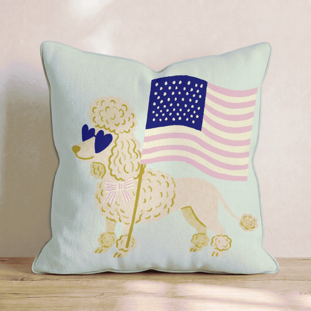 Patriotic Poodle Throw Pillow - Hillcroft Home