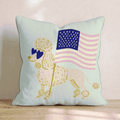 Patriotic Poodle Throw Pillow - Hillcroft Home