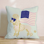 Patriotic Poodle Throw Pillow - Hillcroft Home