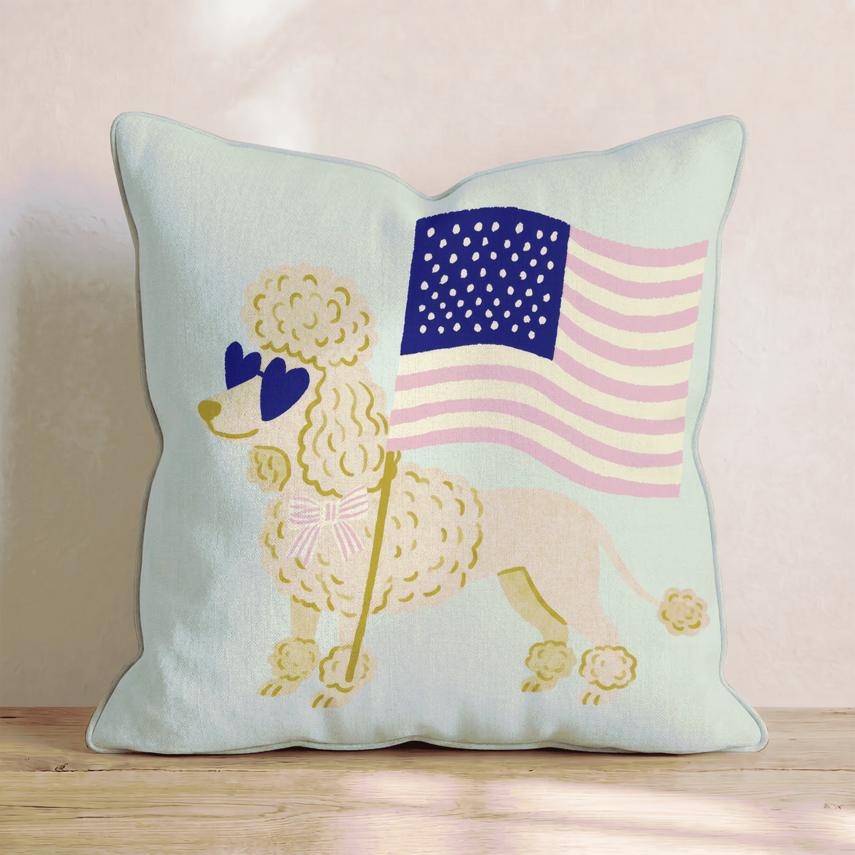 Patriotic Poodle Throw Pillow - Hillcroft Home