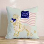 Patriotic Poodle Throw Pillow - Hillcroft Home