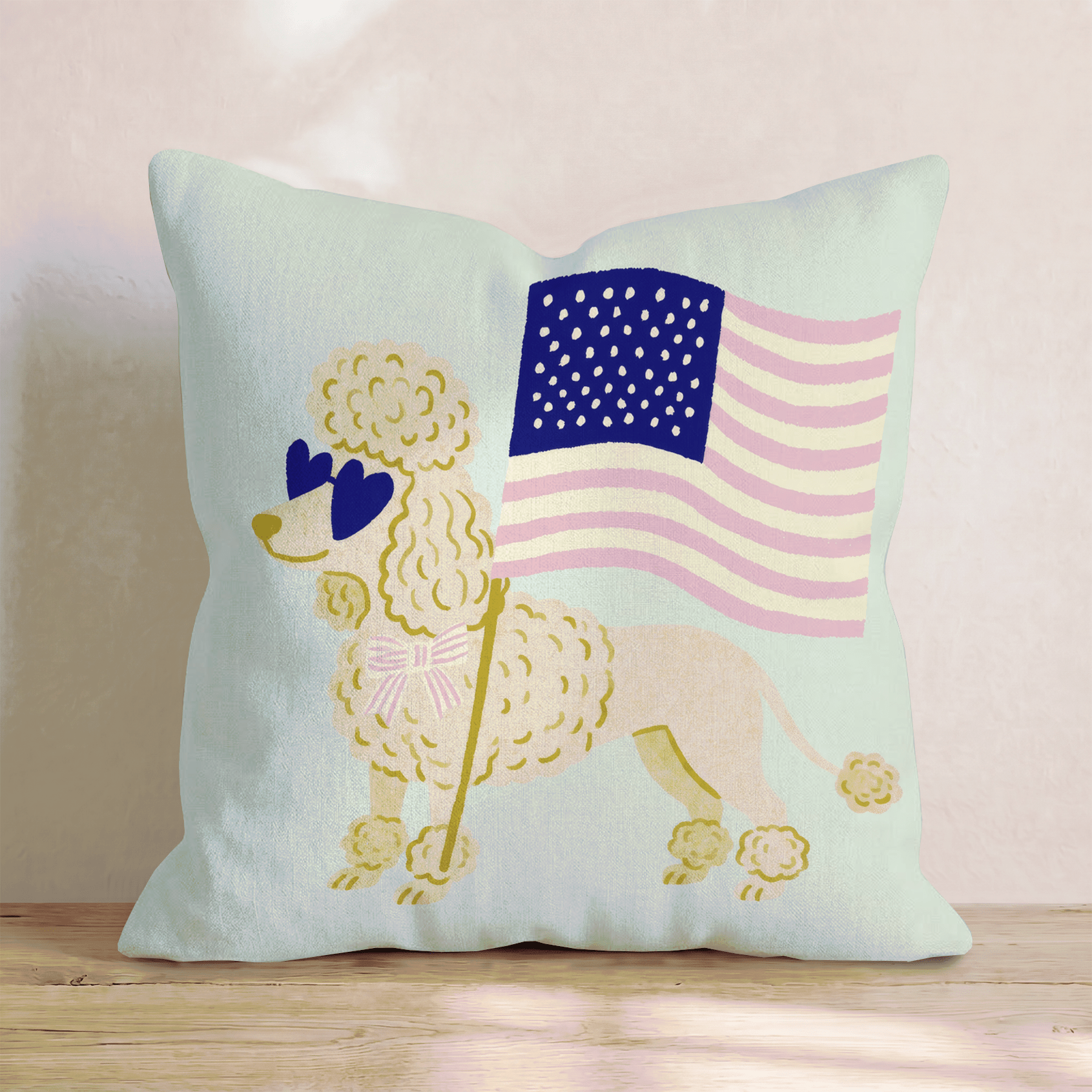 Patriotic Poodle Throw Pillow - Hillcroft Home
