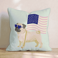 Patriotic Pug Throw Pillow - Hillcroft Home