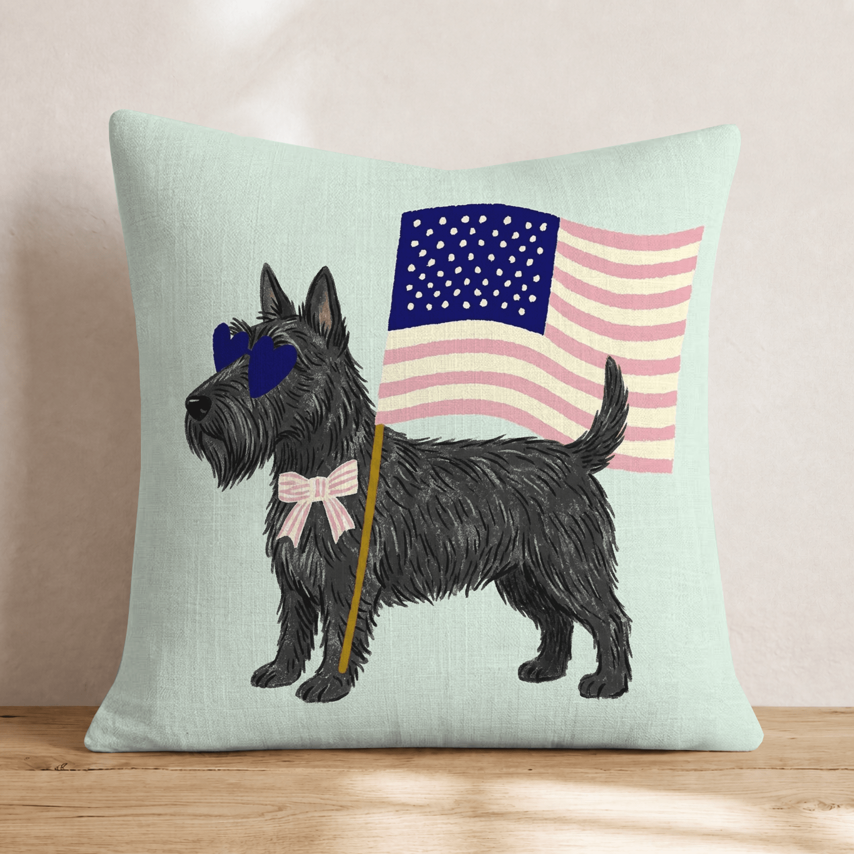 Patriotic Scottie Throw Pillow - Hillcroft Home