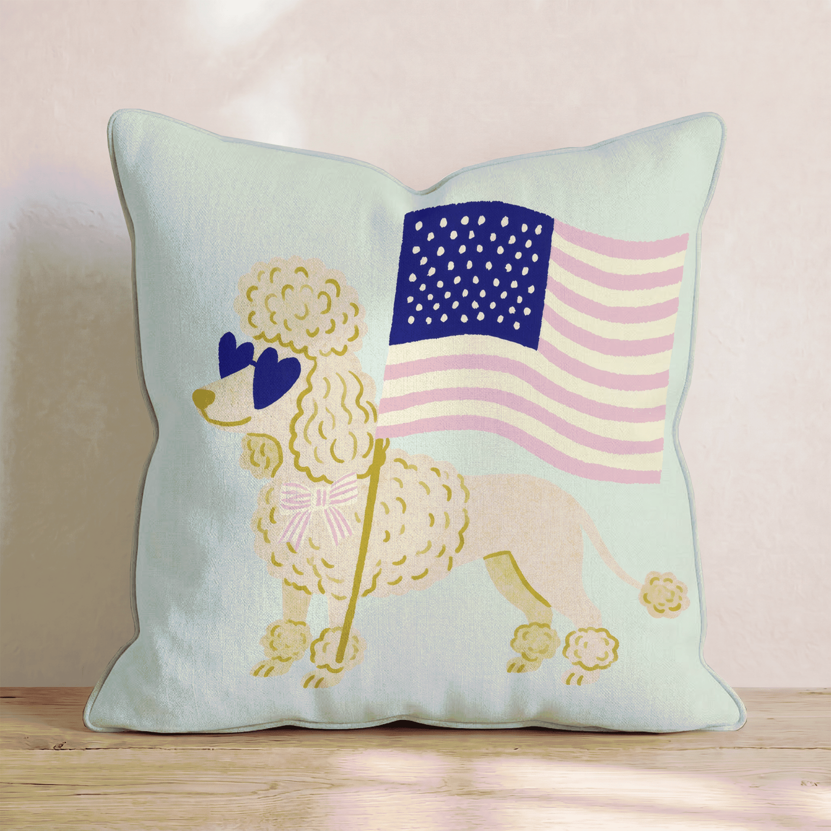 Patriotic Shetland Sheepdog Throw Pillow - Hillcroft Home