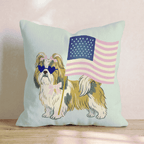 Patriotic Shih Tzu Throw Pillow - Hillcroft Home