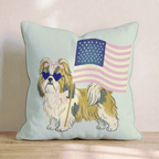 Patriotic Shih Tzu Throw Pillow - Hillcroft Home