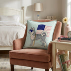 Patriotic Siberian Husky Throw Pillow - Hillcroft Home
