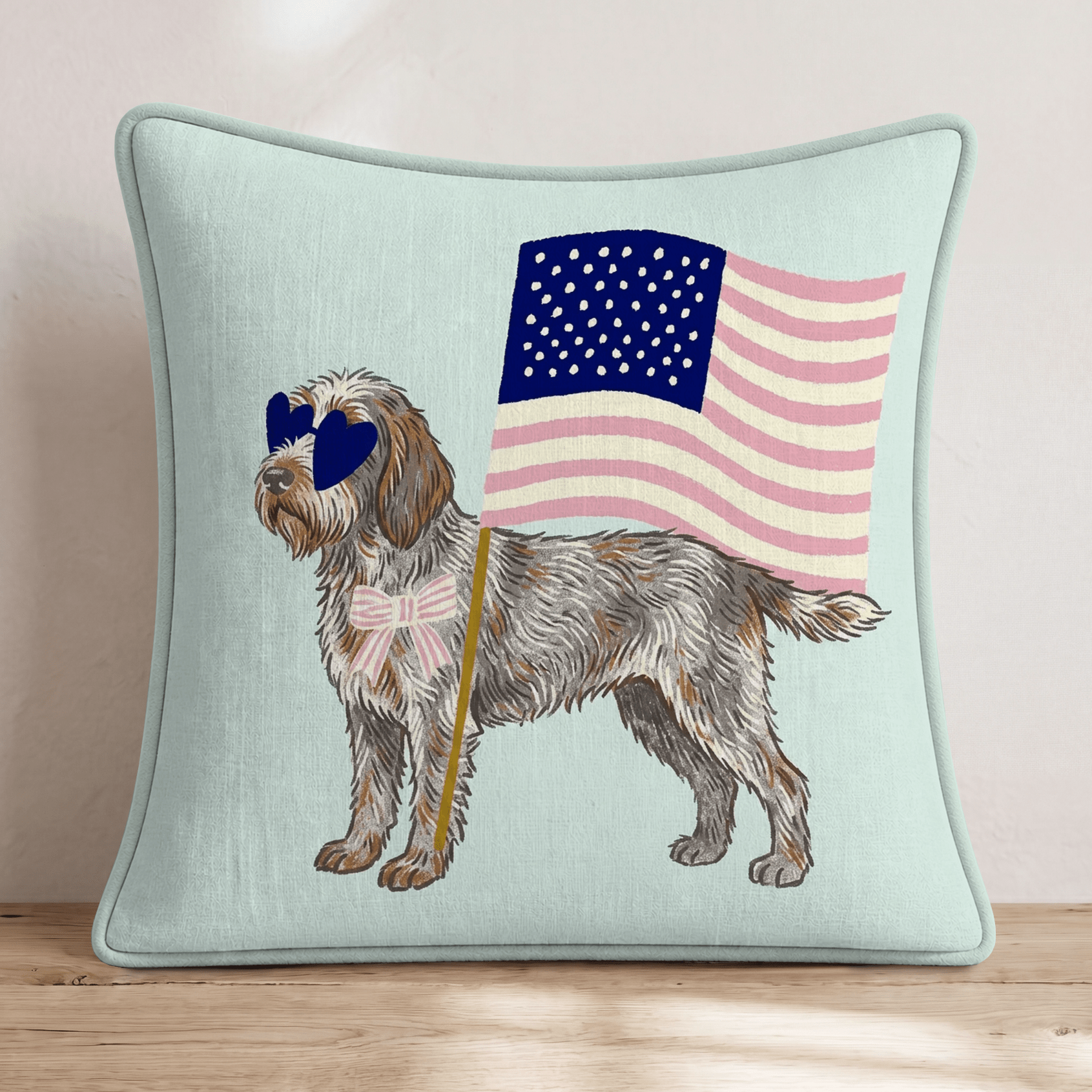 Patriotic Spinone Italiano Throw Pillow - Hillcroft Home