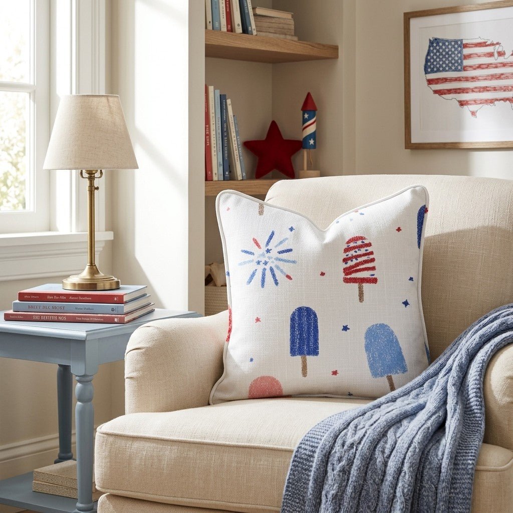 Patriotic Treat Throw Pillow - Hillcroft Home