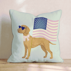 Patriotic Vizsla Throw Pillow - Hillcroft Home