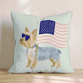 Patriotic Yorkshire Terrier Throw Pillow - Hillcroft Home