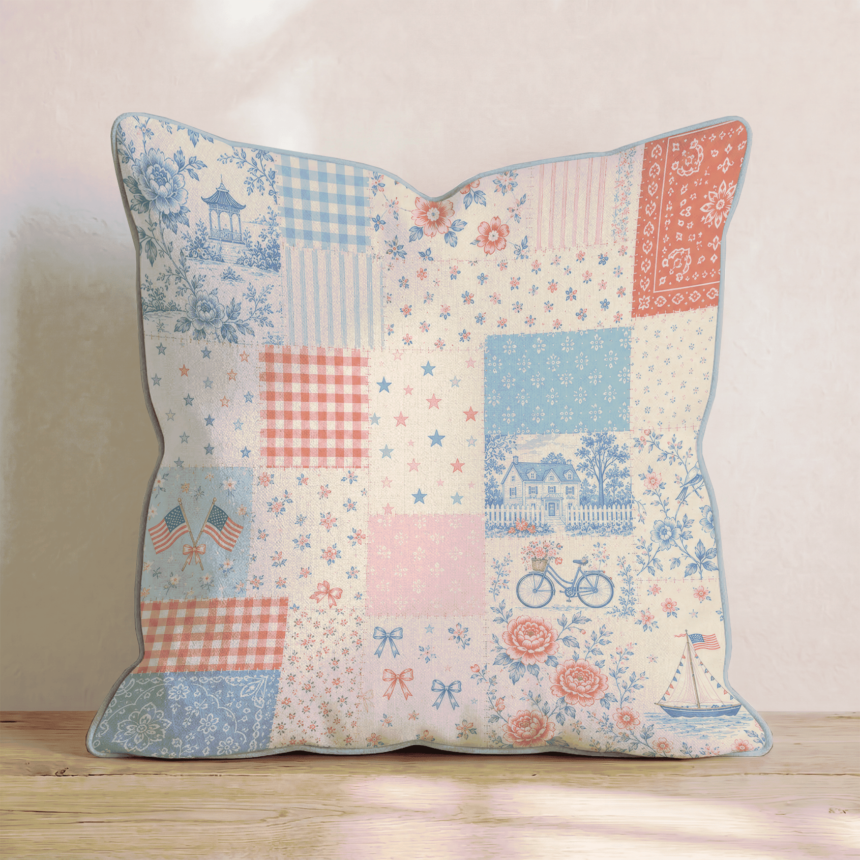 Patriot's Quilt Throw Pillow - Hillcroft Home