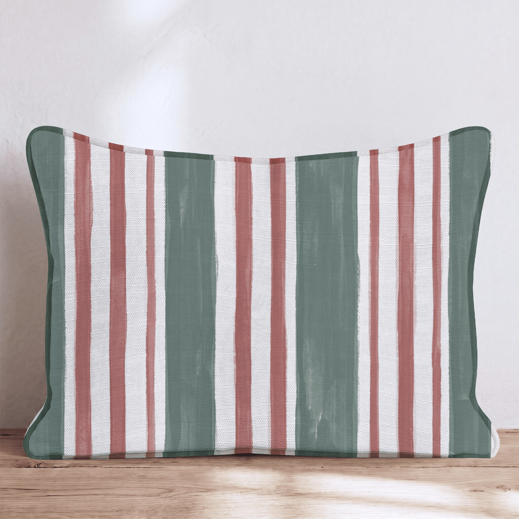 Pavilion Stripe Brick Throw Pillow throw pillow - Hillcroft Home