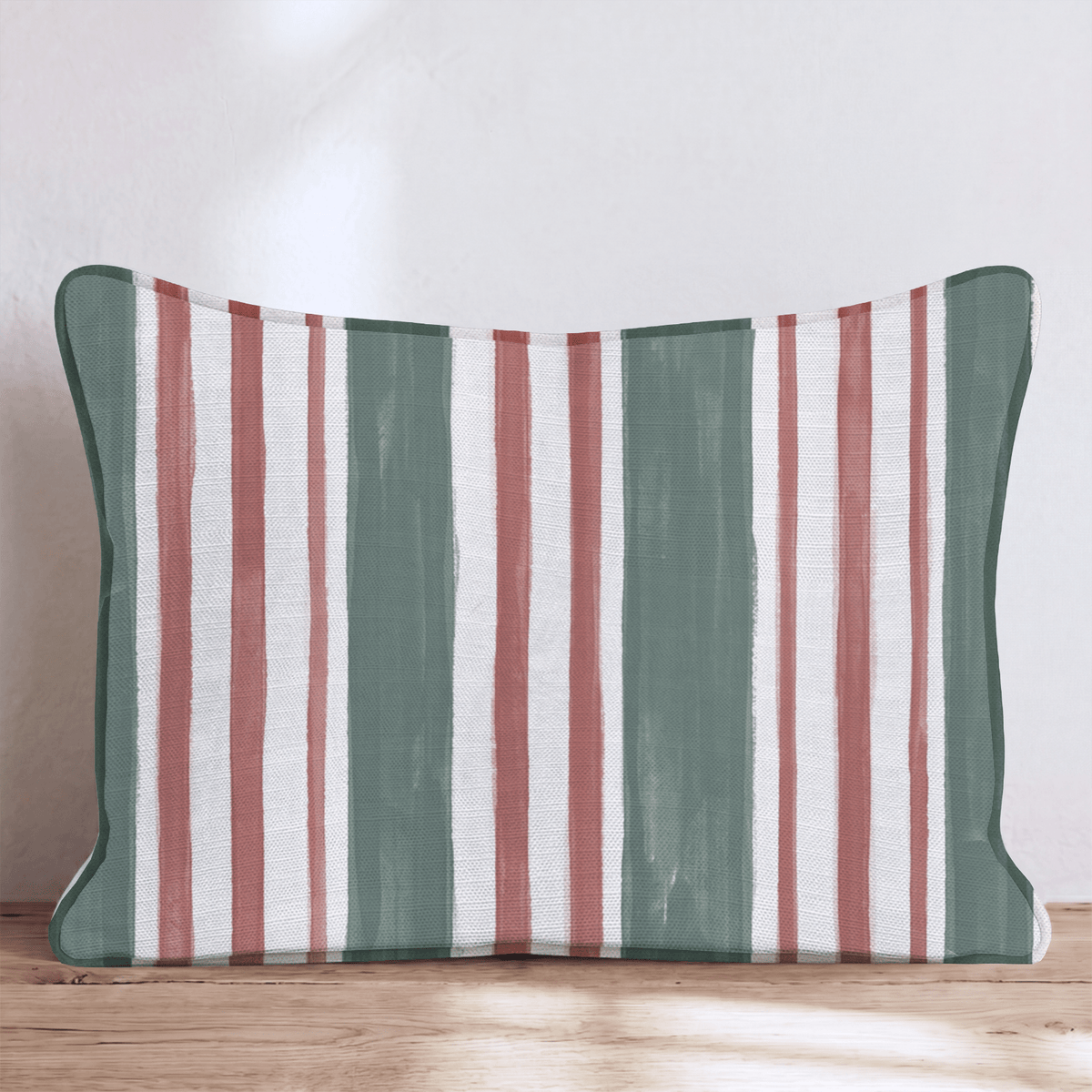 Pavilion Stripe Brick Throw Pillow throw pillow - Hillcroft Home