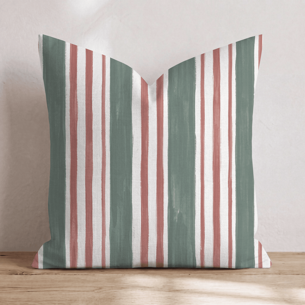 Pavilion Stripe Brick Throw Pillow throw pillow - Hillcroft Home