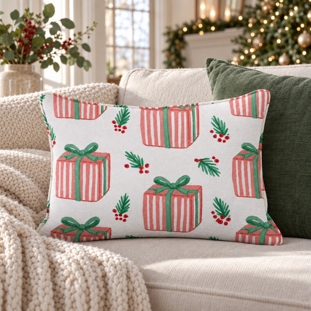 Peace & Presents Throw Pillow throw pillow - Hillcroft Home