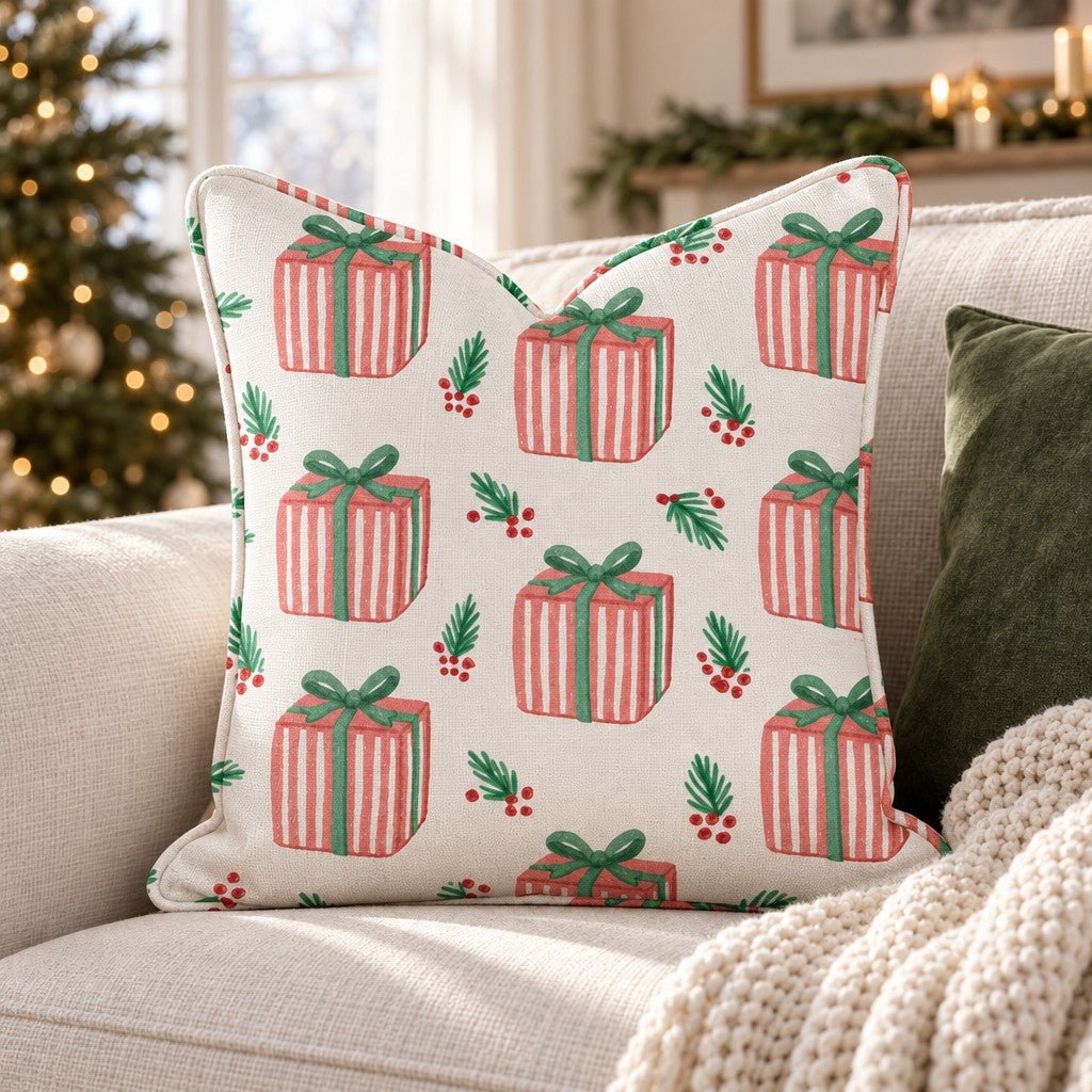 Peace & Presents Throw Pillow throw pillow - Hillcroft Home