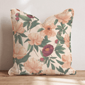 Peach Peony Garden Throw Pillow - Hillcroft Home