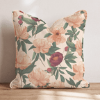 Peach Peony Garden Throw Pillow - Hillcroft Home
