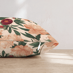 Peach Peony Garden Throw Pillow - Hillcroft Home