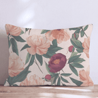 Peach Peony Garden Throw Pillow - Hillcroft Home