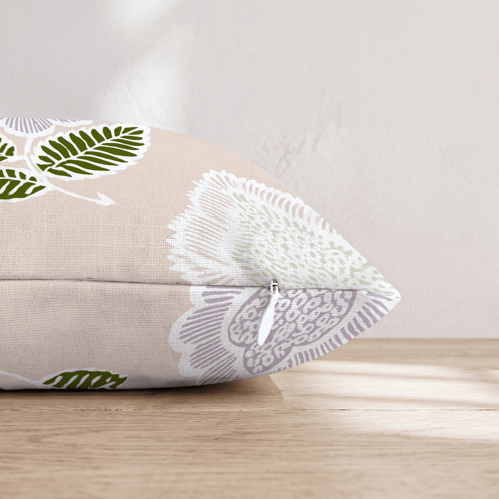 Peach Pretty Damask Throw Pillow - Hillcroft Home