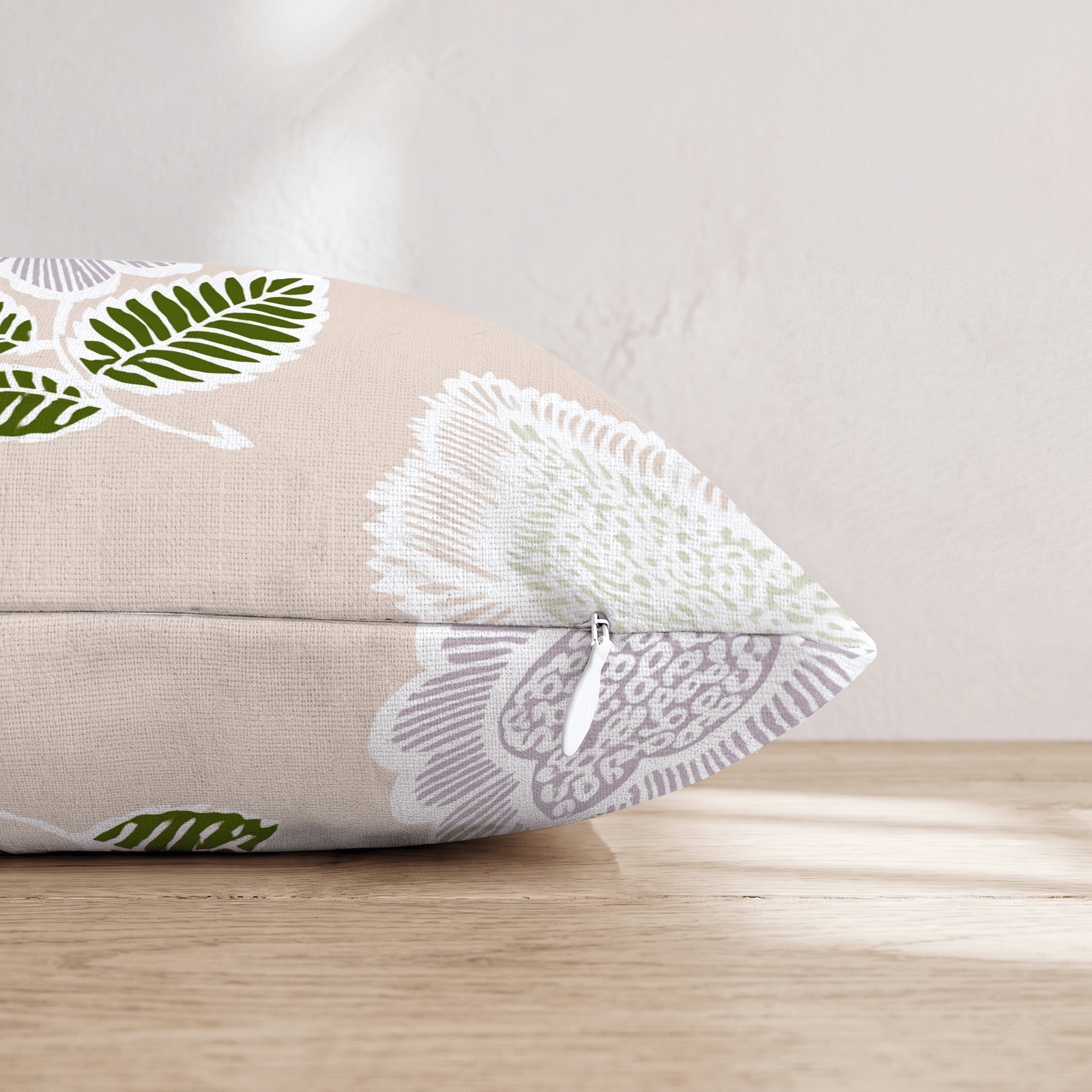 Peach Pretty Damask Throw Pillow - Hillcroft Home
