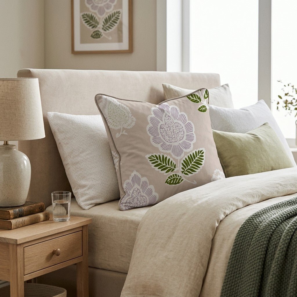 Peach Pretty Damask Throw Pillow - Hillcroft Home