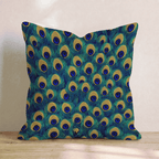 Peacock Eye Gold Throw Pillow - Hillcroft Home
