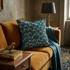 Peacock Eye Gold Throw Pillow - Hillcroft Home