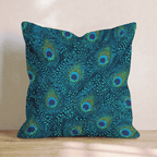 Peacock Eye Teal Throw Pillow - Hillcroft Home