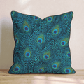 Peacock Eye Teal Throw Pillow - Hillcroft Home