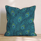 Peacock Eye Teal Throw Pillow - Hillcroft Home
