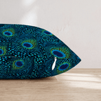 Peacock Eye Teal Throw Pillow - Hillcroft Home